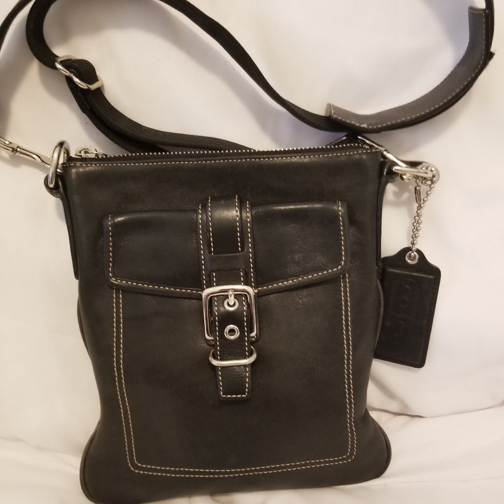 Authentic Vintage Coach Black Crossbody Hamilton Luxury Y2k Swing Pack